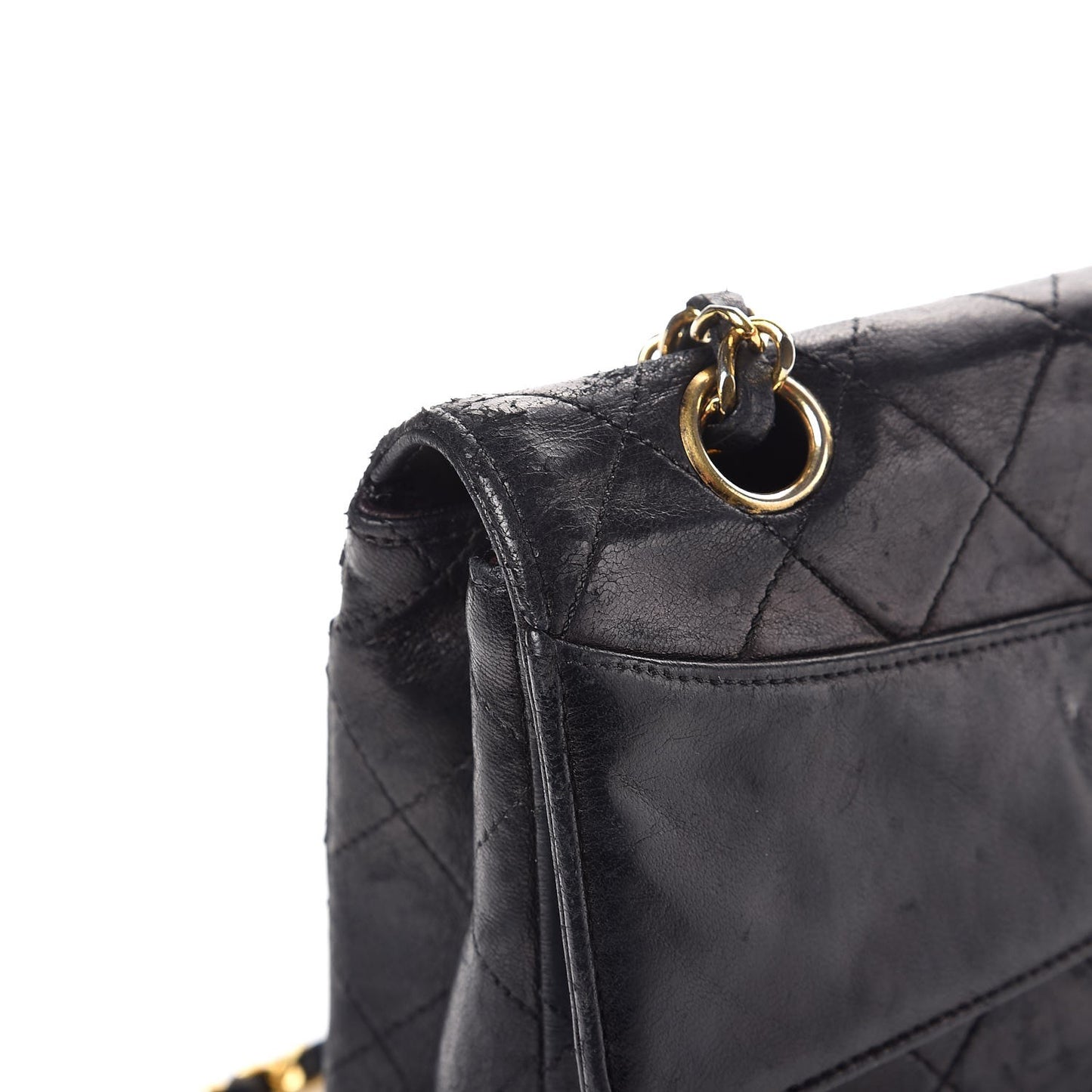 Lambskin Quilted Medium Single Flap Black