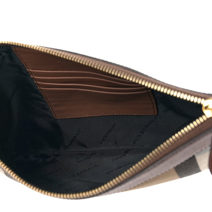 Burberry House Check Derby Peyton Crossbody Clutch Bag Tan 5 of 9