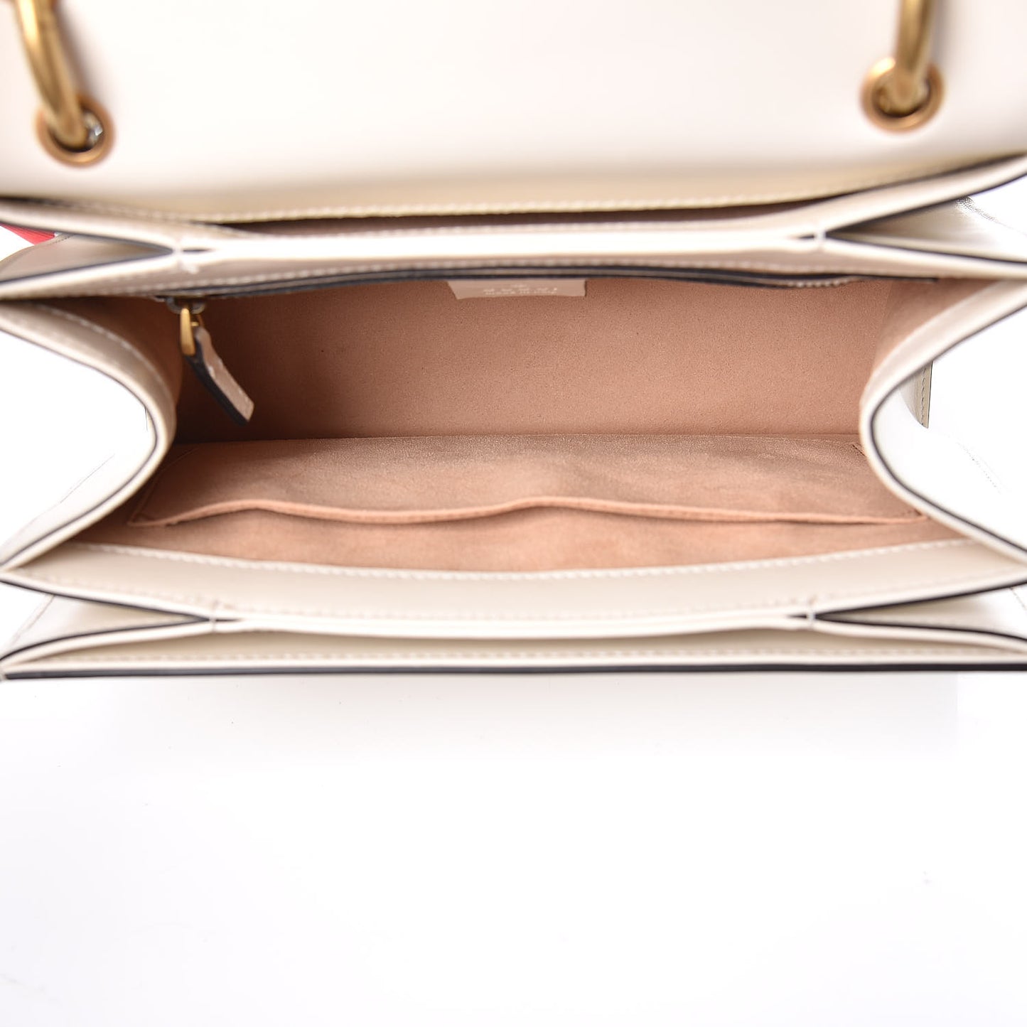 Calfskin Sylvie Web Small Queen Margaret Top Handle Bag White