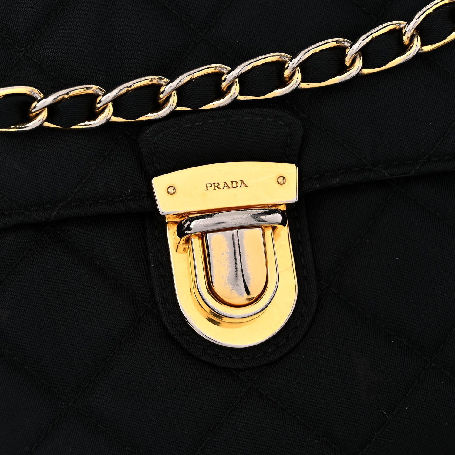 Prada Nylon Tessuto Impuntu Quilted Flap Black 18 of 18