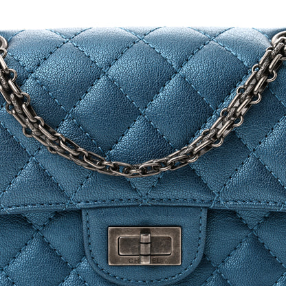 Chanel Metallic Sheepskin Quilted 2.55 Reissue Mini Flap Blue 8 of 11