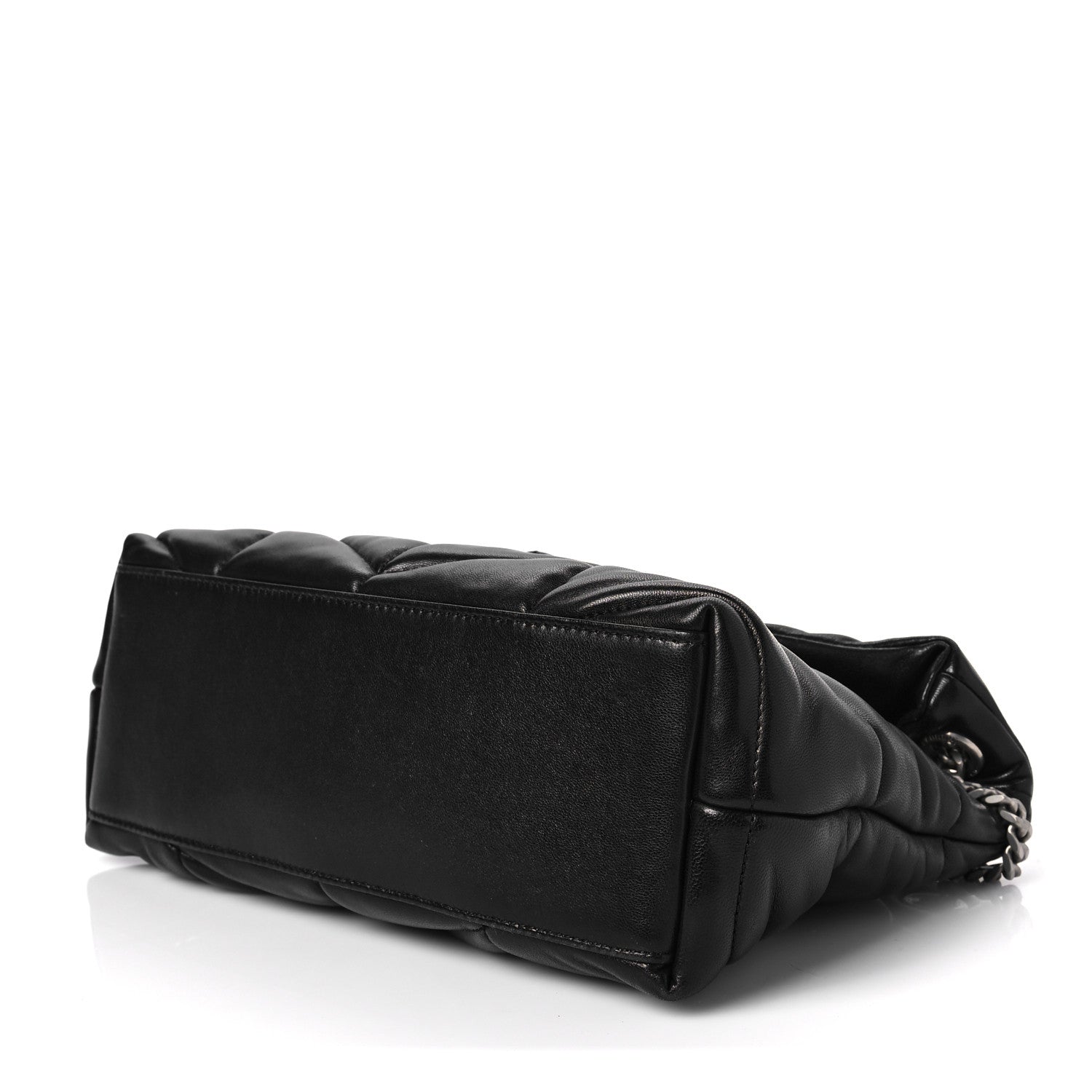 Saint Laurent Lambskin Quilted Small Loulou Puffer Monogram Chain Satchel Black 7 of 7