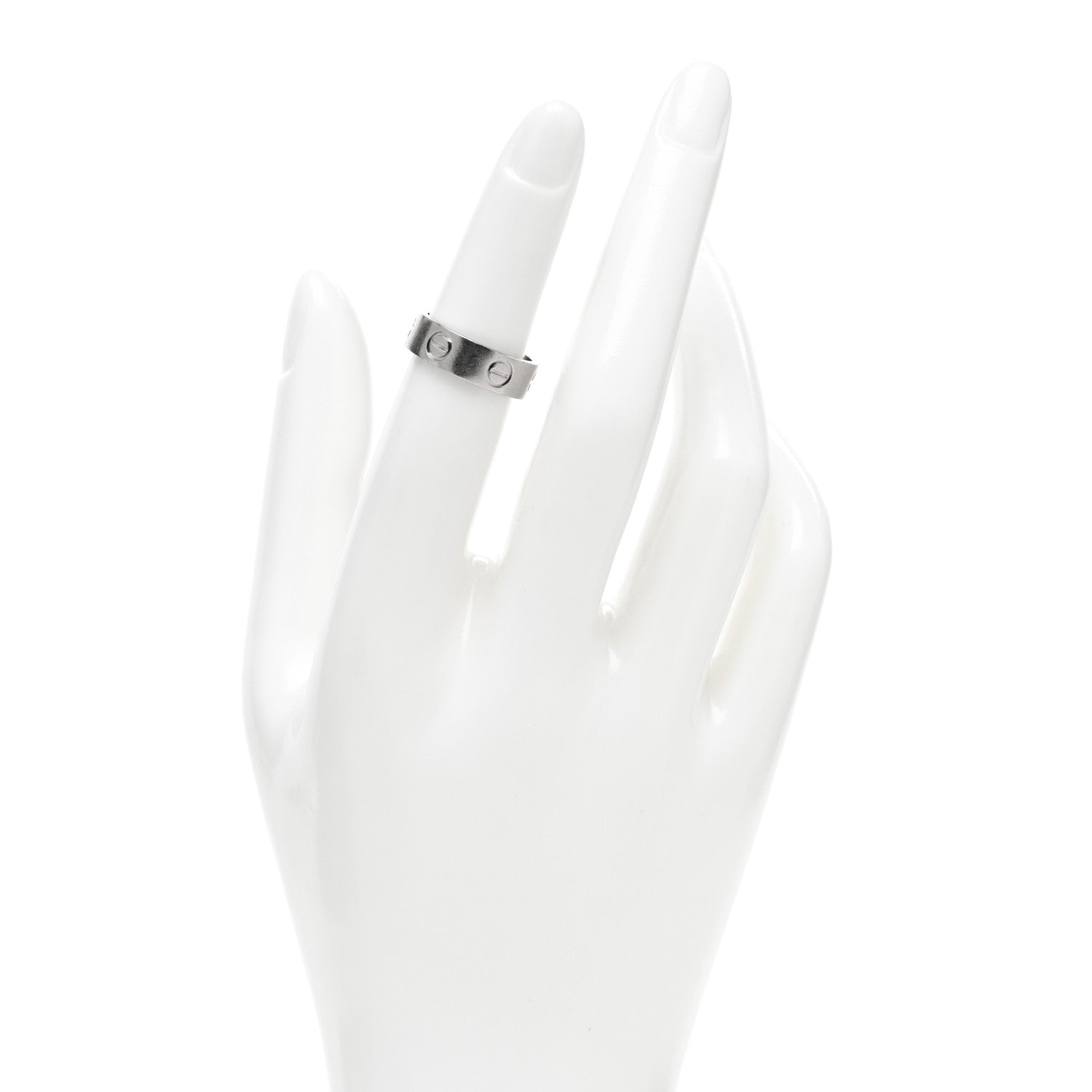 Cartier 18K White Gold 5.5mm LOVE Ring 49 5 2 of 4