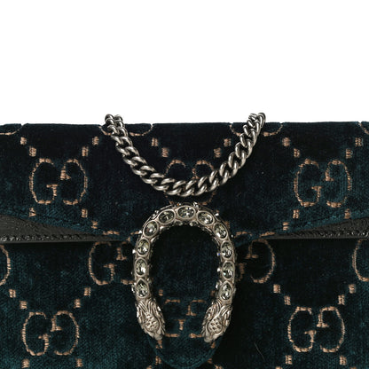 Gucci Velvet GG Monogram Super Mini Dionysus Shoulder Bag Blue Beige Black 7 of 11