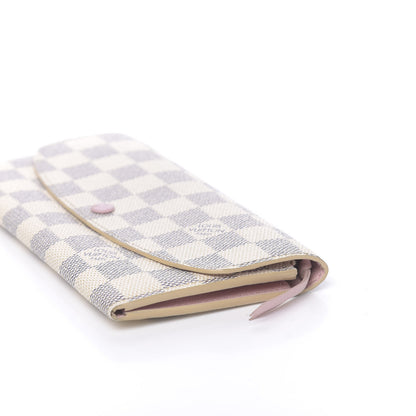Louis Vuitton Damier Azur Emilie Wallet Rose Ballerine 9 of 11