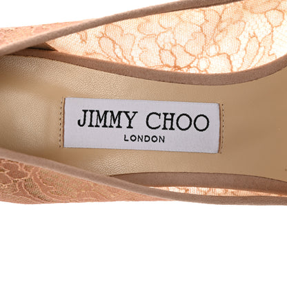 Jimmy Choo Lace Romy 60 Pumps 38.5 Ballet Pink 9 of 13