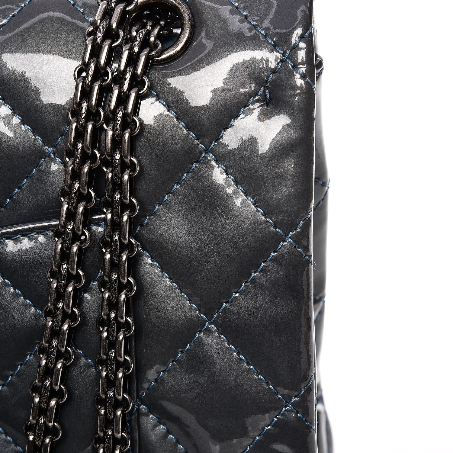 Chanel Patent Quilted 2.55 Reissue 227 Flap Blue Fonce 12 of 21