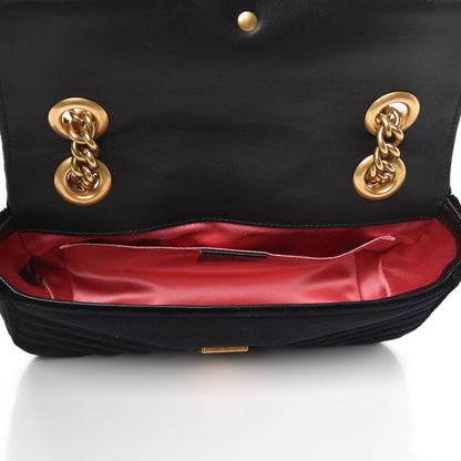 Gucci Velvet Matelasse Mini GG Marmont Shoulder Bag Black 5 of 7