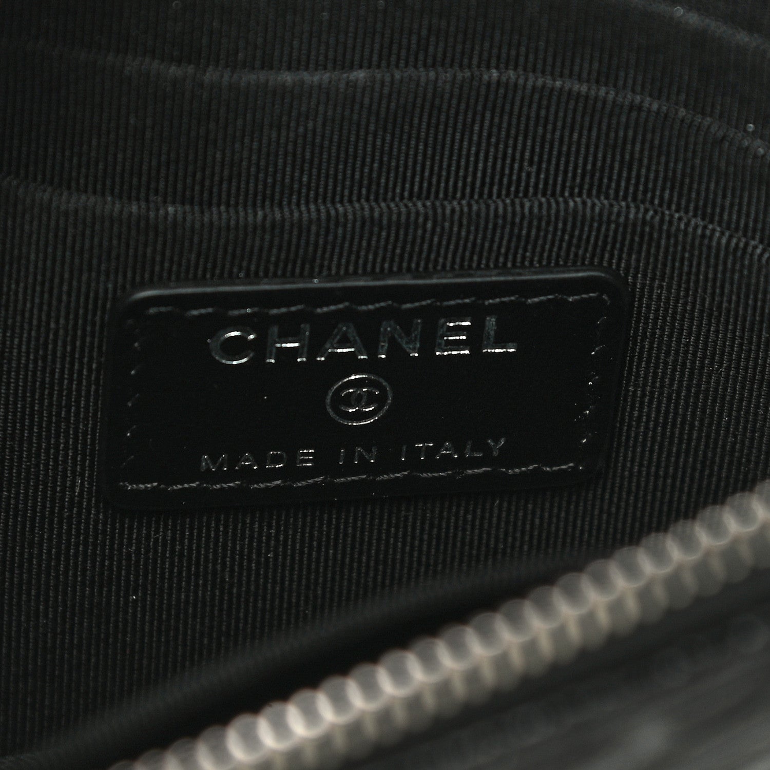 Chanel Caviar Camellia Embossed Cosmetic Pouch Black 6 of 8