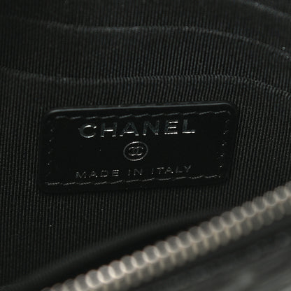 Chanel Caviar Camellia Embossed Cosmetic Pouch Black 6 of 8