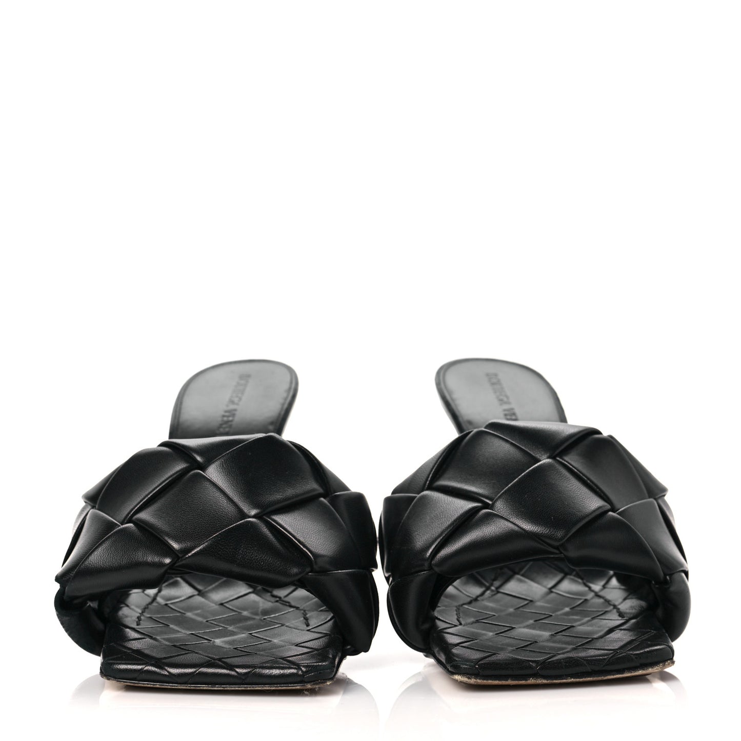 Nappa Maxi Intrecciato Lido Mule Sandals 37 Black