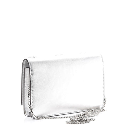 Fendi Vitello Catalan Mirror Flowerland Tube Wallet On Chain Argento 3 of 11