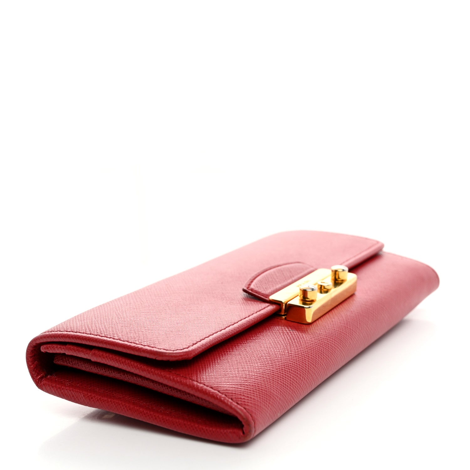 Prada Saffiano Lock Portafogli Flap Wallet Fuoco 5 of 12