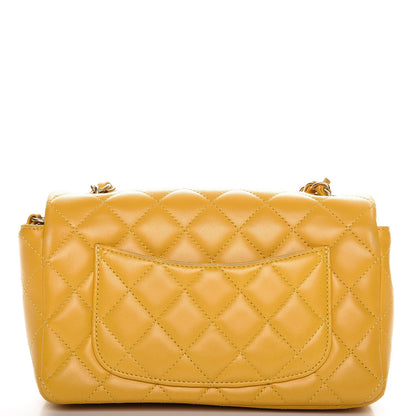 Chanel Lambskin Quilted Mini Rectangular Flap Yellow 11 of 14