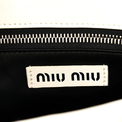 Miu Miu Nappa Matelasse Wicker Basket Bag White Miele 6 of 9