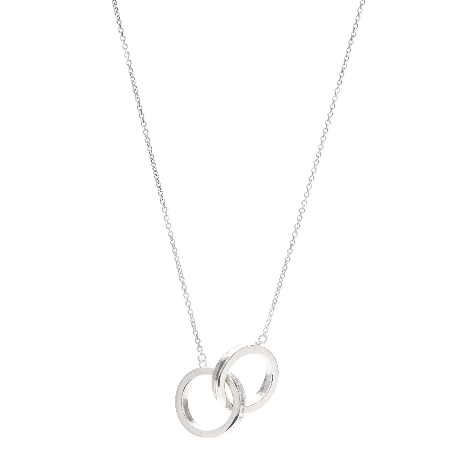Tiffany Sterling Silver 1837 Interlocking Circles Pendant Necklace 1 of 6