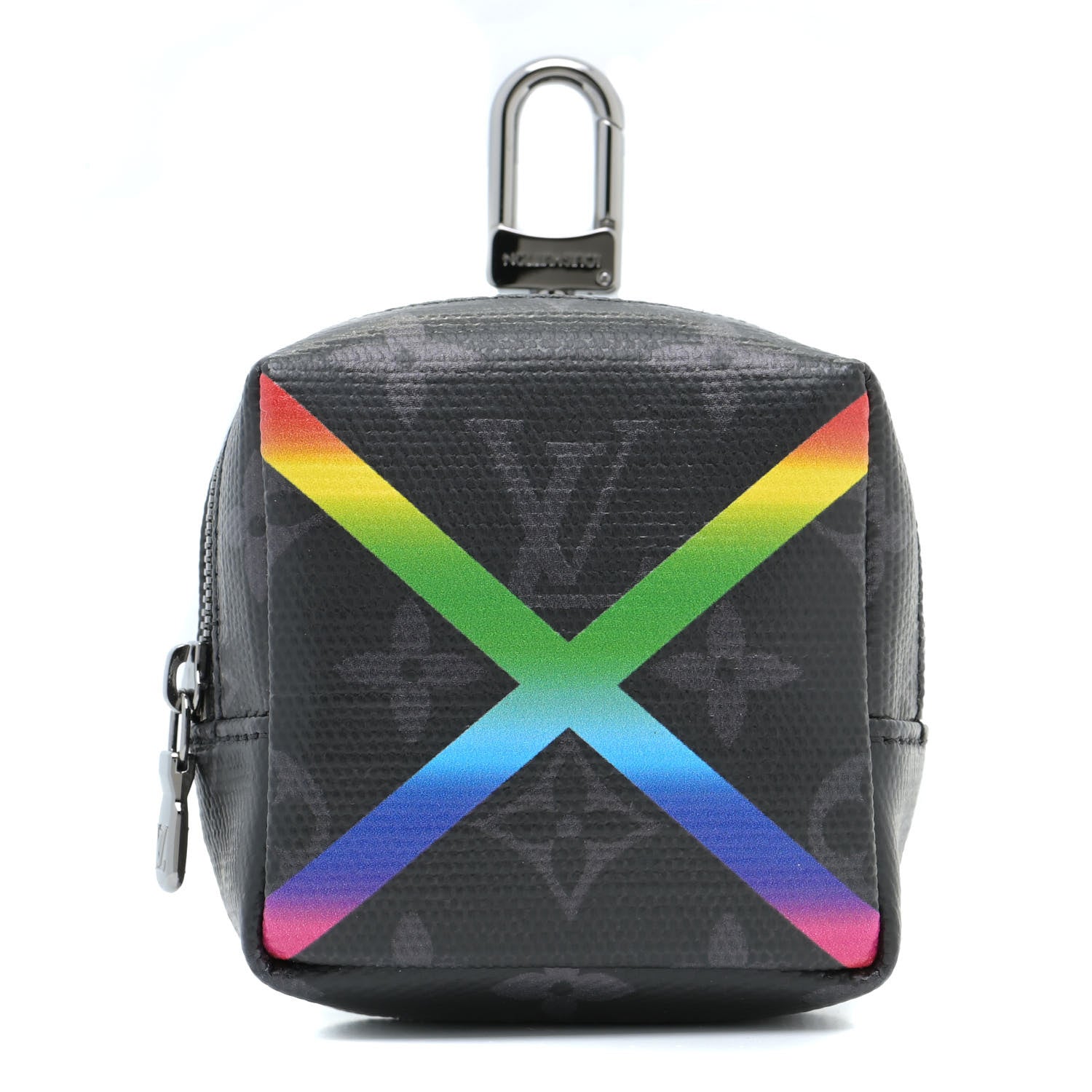 Louis Vuitton Monogram Eclipse Rainbow Box Pouch Bag Charm Key Ring 1 of 9