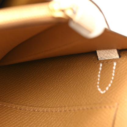 Hermes Epsom Verso Kelly Wallet To Go Nata Sesame 6 of 10