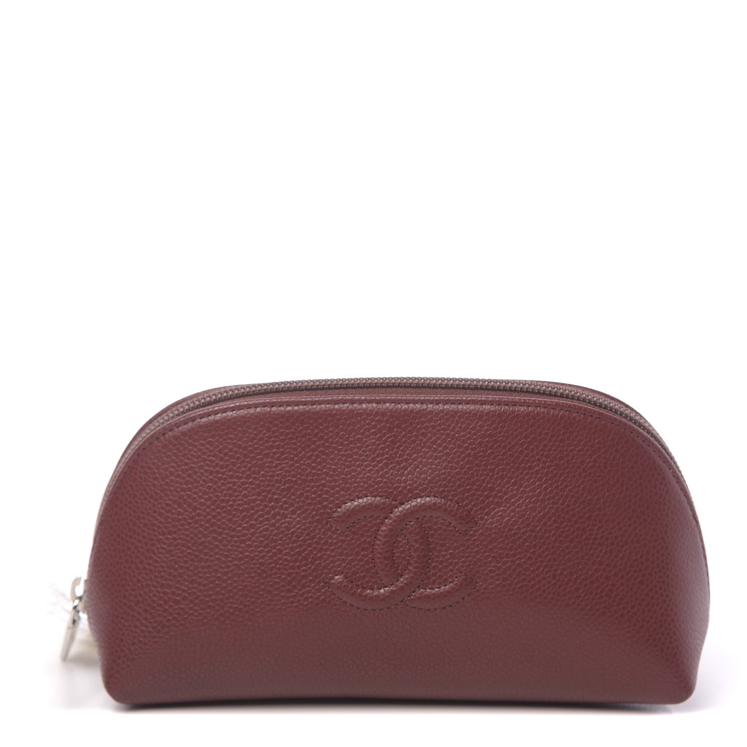 Chanel Caviar Timeless CC Cosmetic Pouch Dark Red 1 of 10