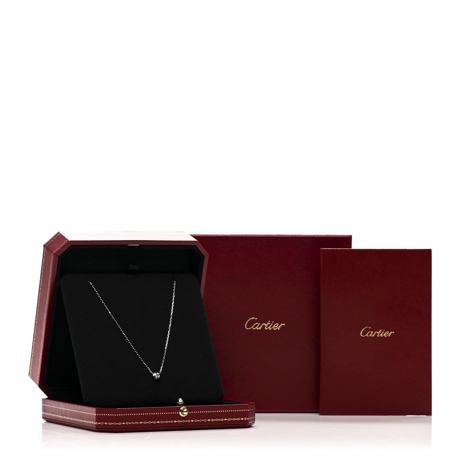 Cartier 18K White Gold Diamond LM D'Amour Pendant Necklace 5 of 5