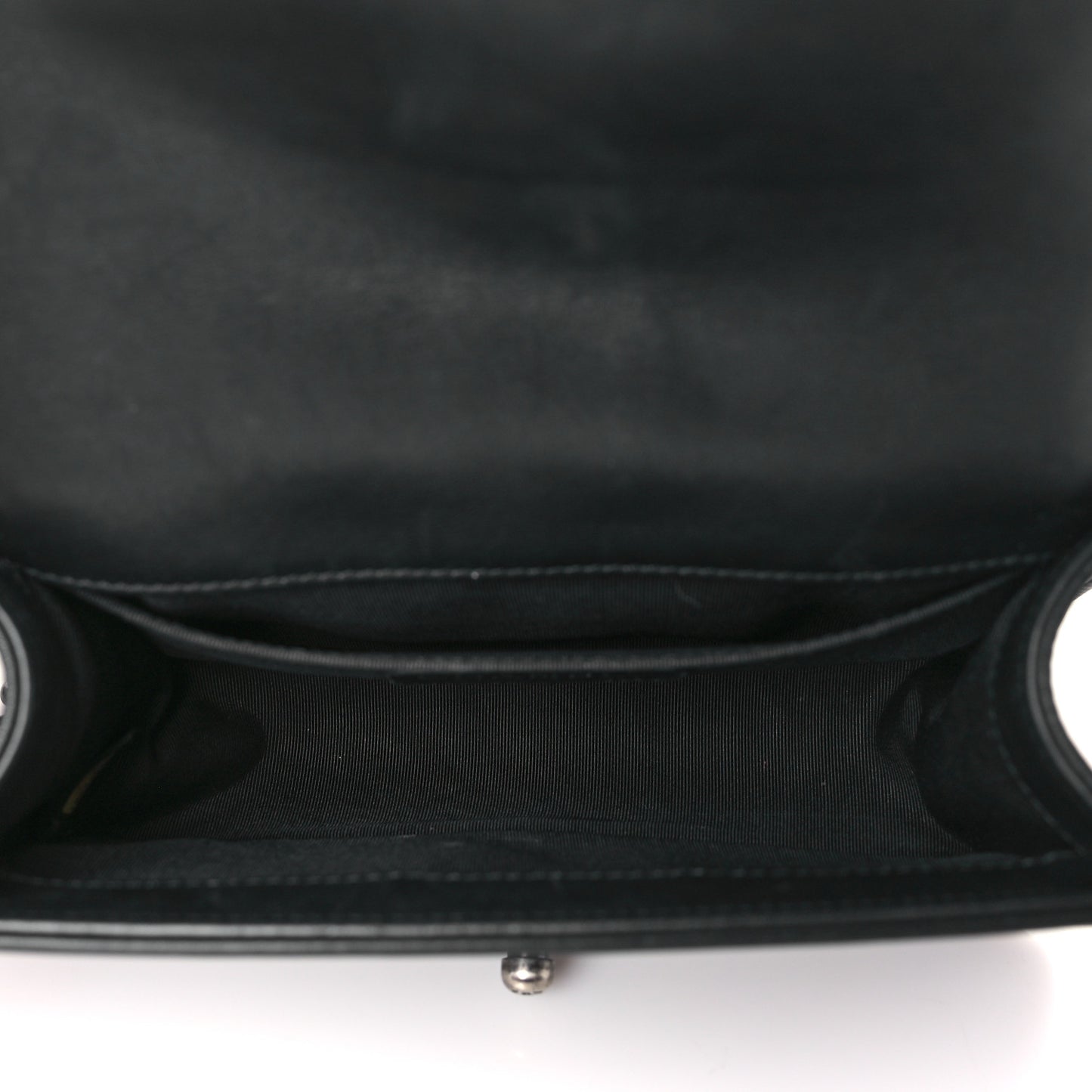 Calfskin Quilted Small Boy Flap Black