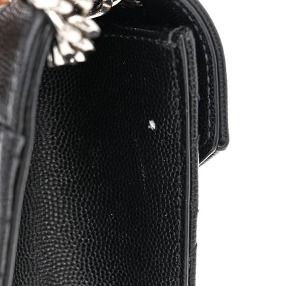 Saint Laurent Grain De Poudre Textured Mixed Matelasse Triquilt Medium Monogram Satchel Black 11 of 13