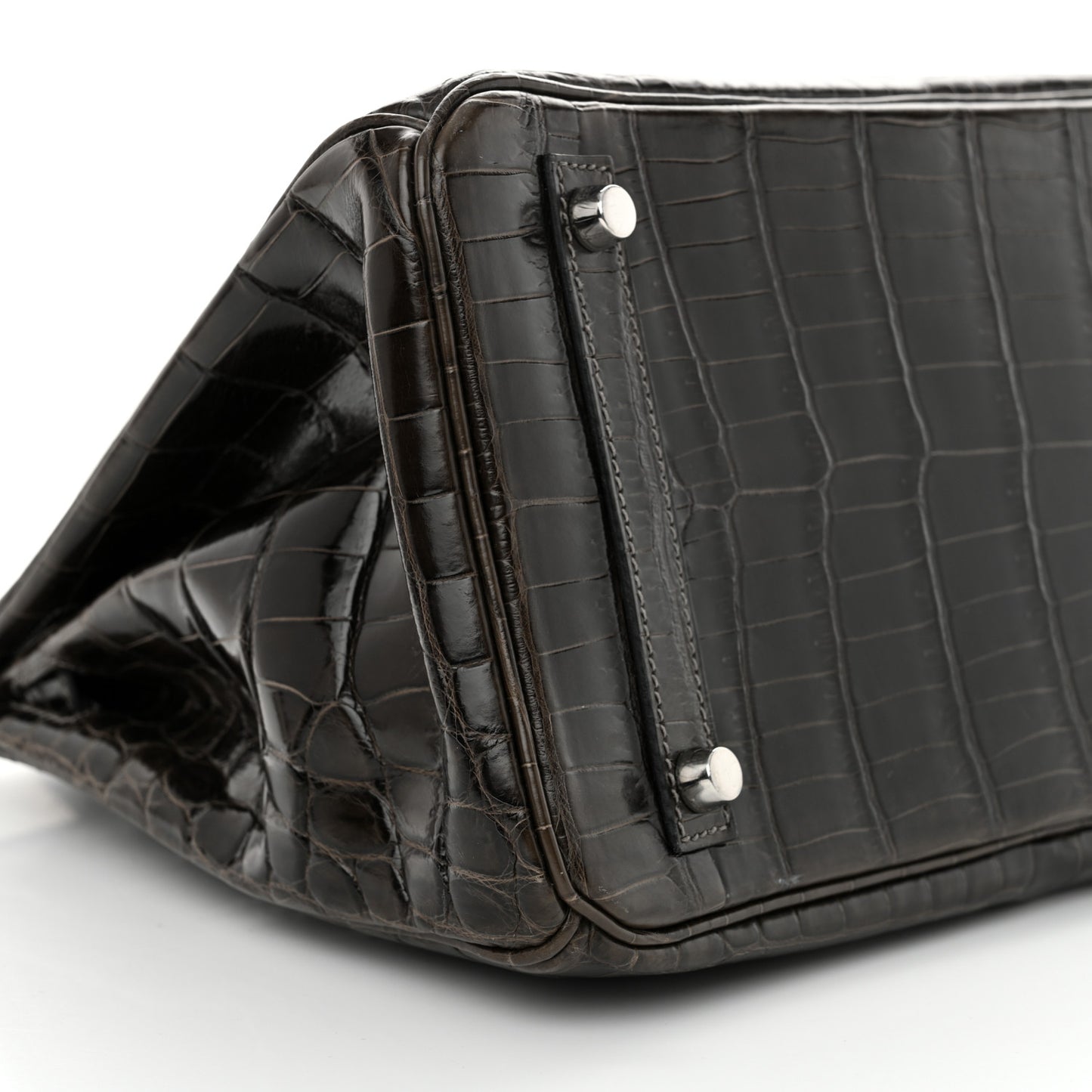Shiny Niloticus Crocodile Horseshoe Birkin 30 Graphite
