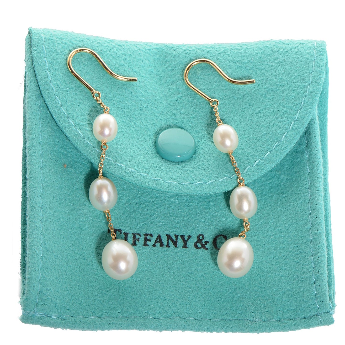 18K Yellow Gold Elsa Peretti Pearls By The Yard Drop Earrings
