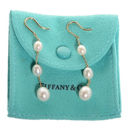 Tiffany 18K Yellow Gold Elsa Peretti Pearls By The Yard Drop Earrings 4 of 4