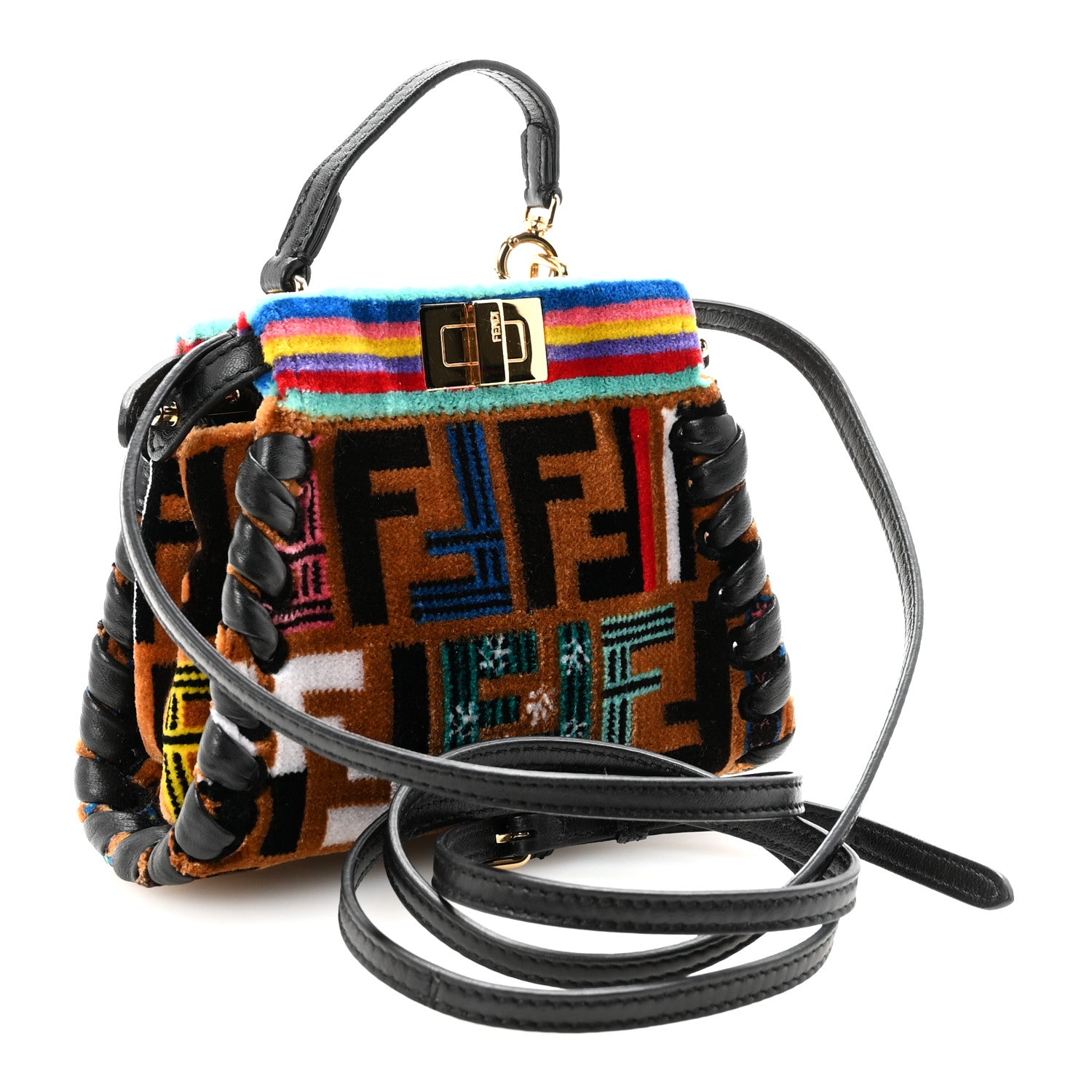 Fendi Velvet Tappetino Micro Peekaboo Iconic Satchel Multicolor 3 of 9