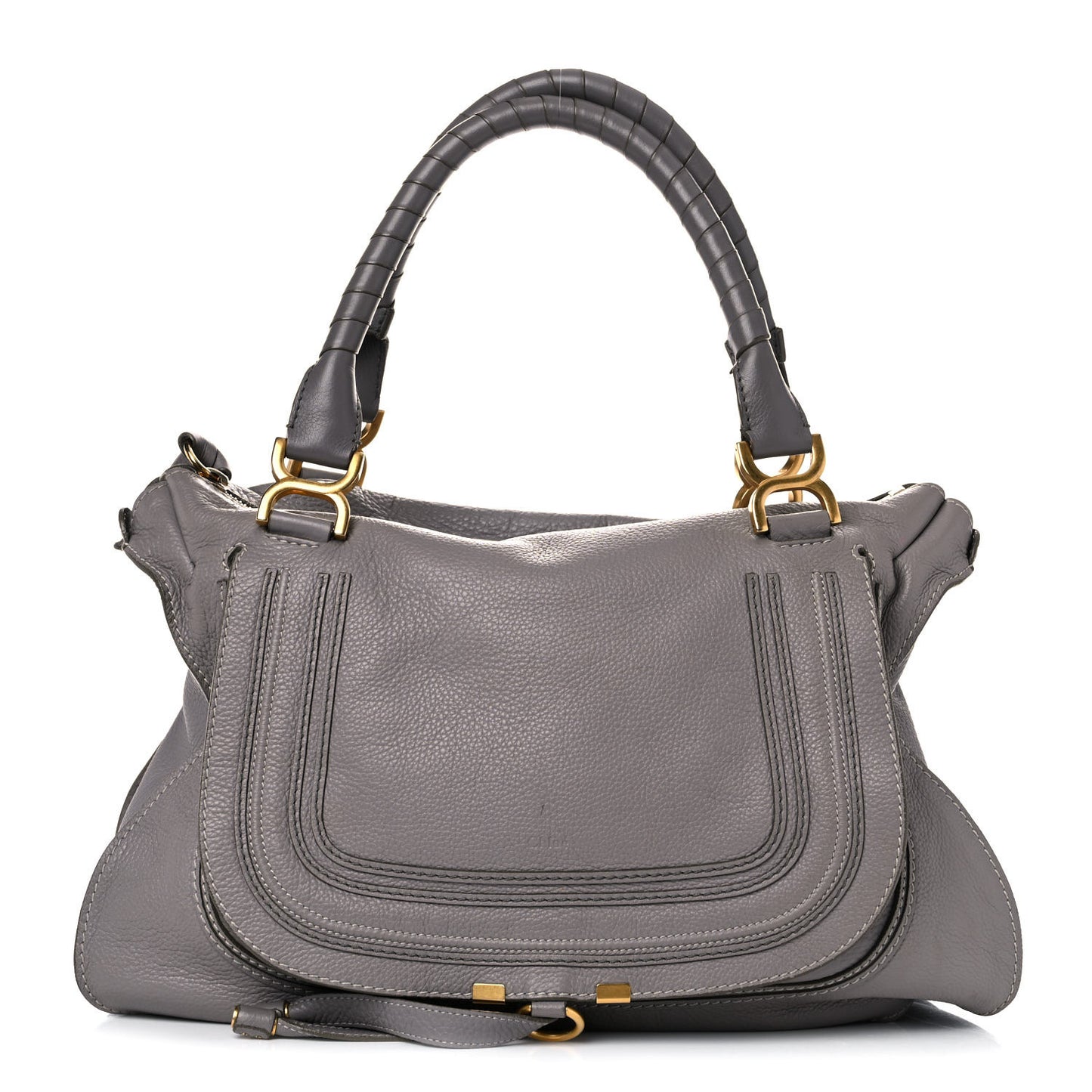Calfskin Large Marcie Satchel Cashmere Grey