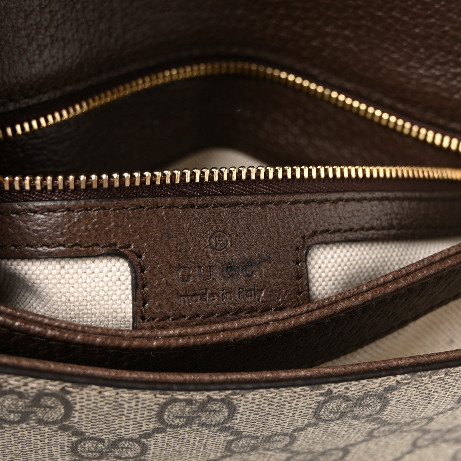 Gucci GG Supreme Monogram Textured Dollar Calfskin Web Medium Blondie Top Handle Shoulder Flap Bag Beige Ebony New Acero 10 of 19