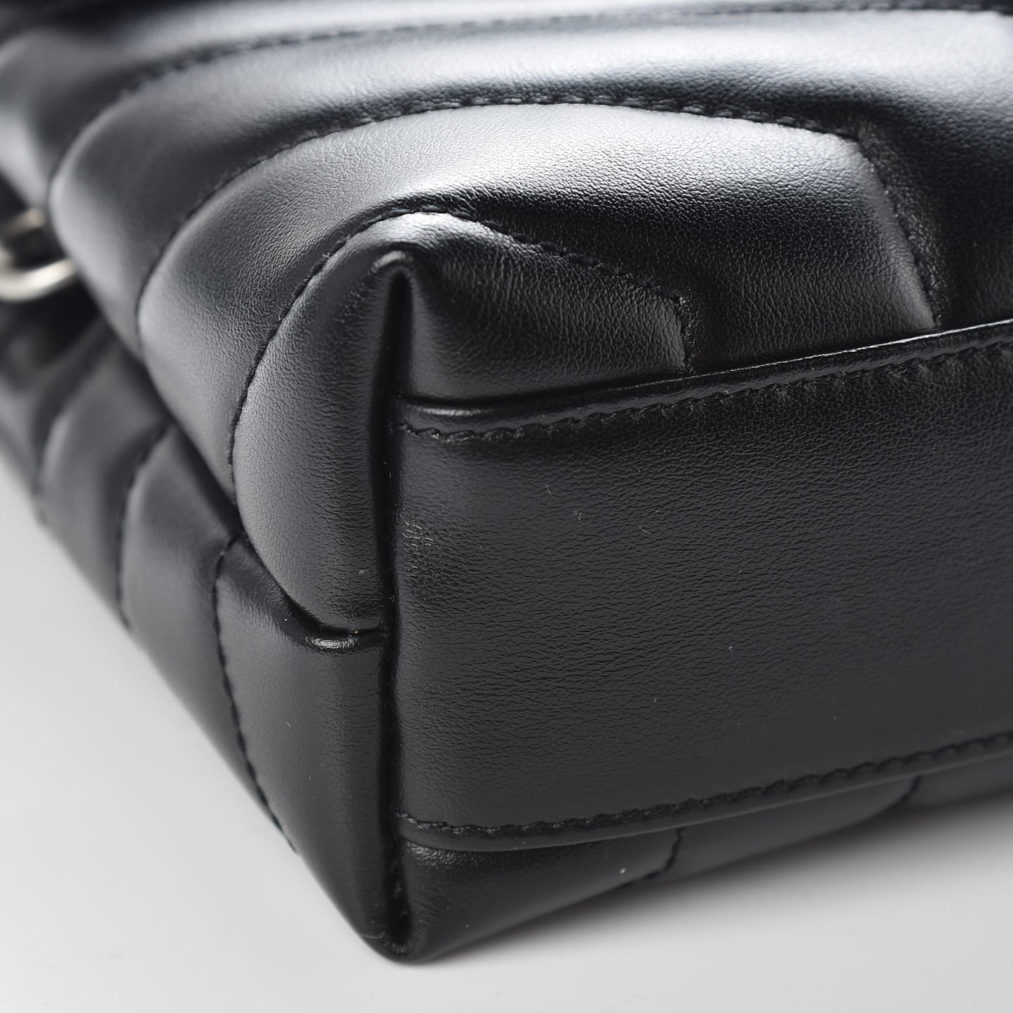 Calfskin Y Quilted Monogram Toy Loulou Crossbody Bag Black