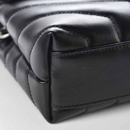 Saint Laurent Calfskin Y Quilted Monogram Toy Loulou Crossbody Bag Black 9 of 11