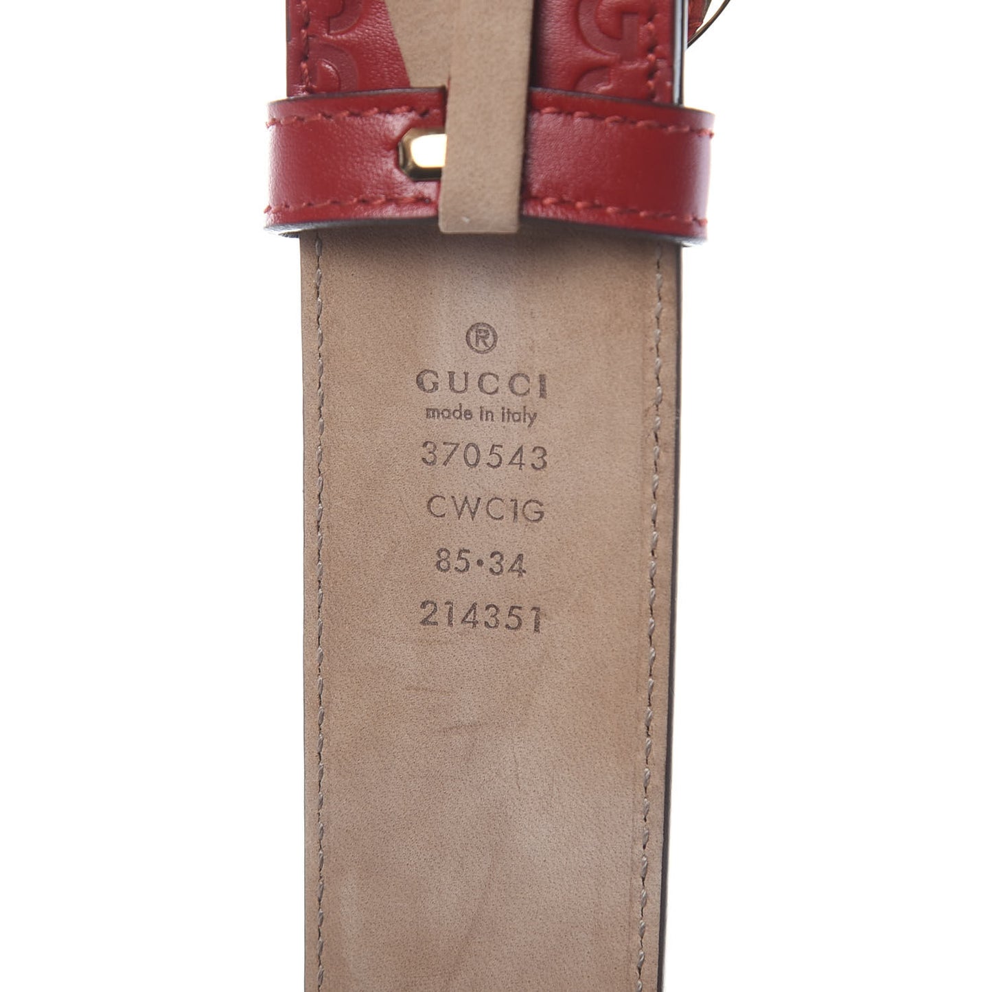 Guccissima Signature Interlocking G 37mm Belt 95 38 Hibiscus Red