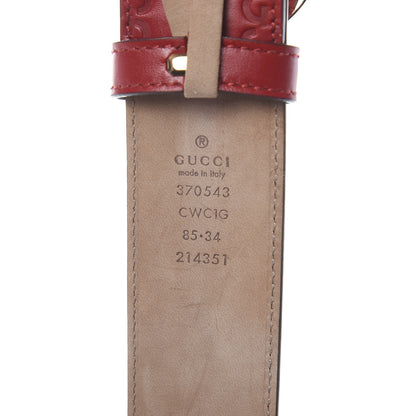 Gucci Guccissima Signature Interlocking G 37mm Belt 95 38 Hibiscus Red 5 of 5