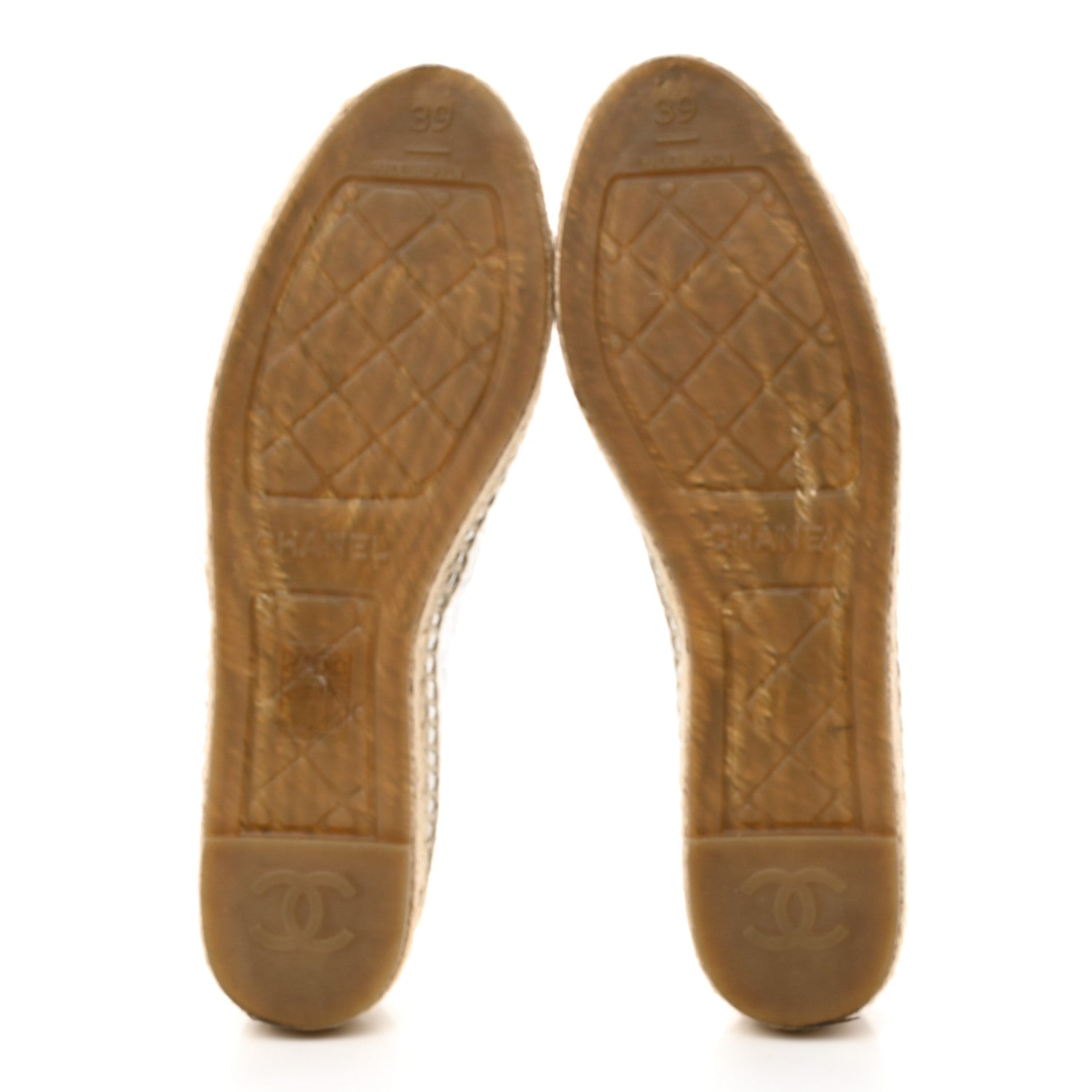 Chanel Laminated Goatskin CC Espadrilles 39 Silver 5 of 9