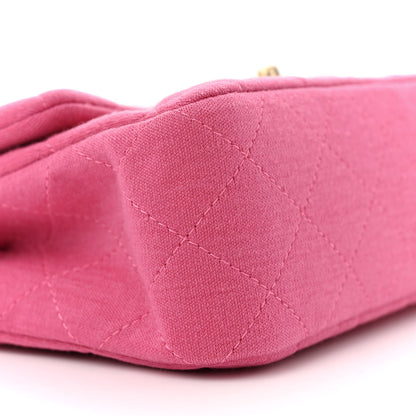 Chanel Jersey Quilted Mini Rectangular Flap Pink 9 of 10