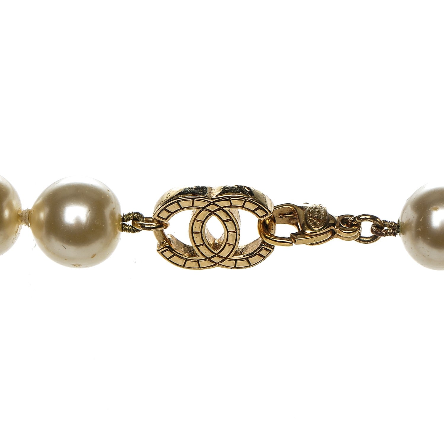 Chanel Pearl Long CC Necklace Gold 3 of 4
