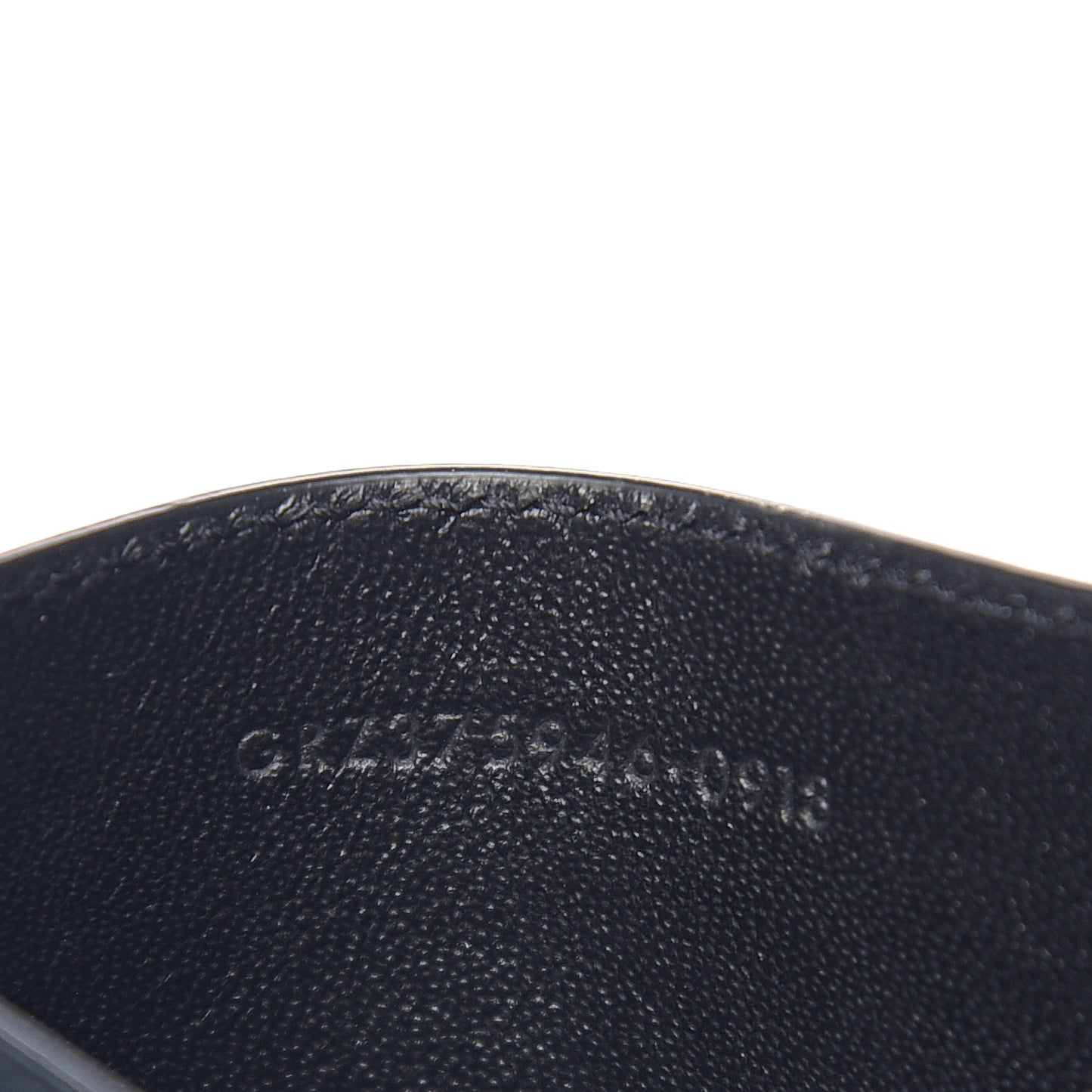Calfskin Pineapple Skull Print Card Case Black