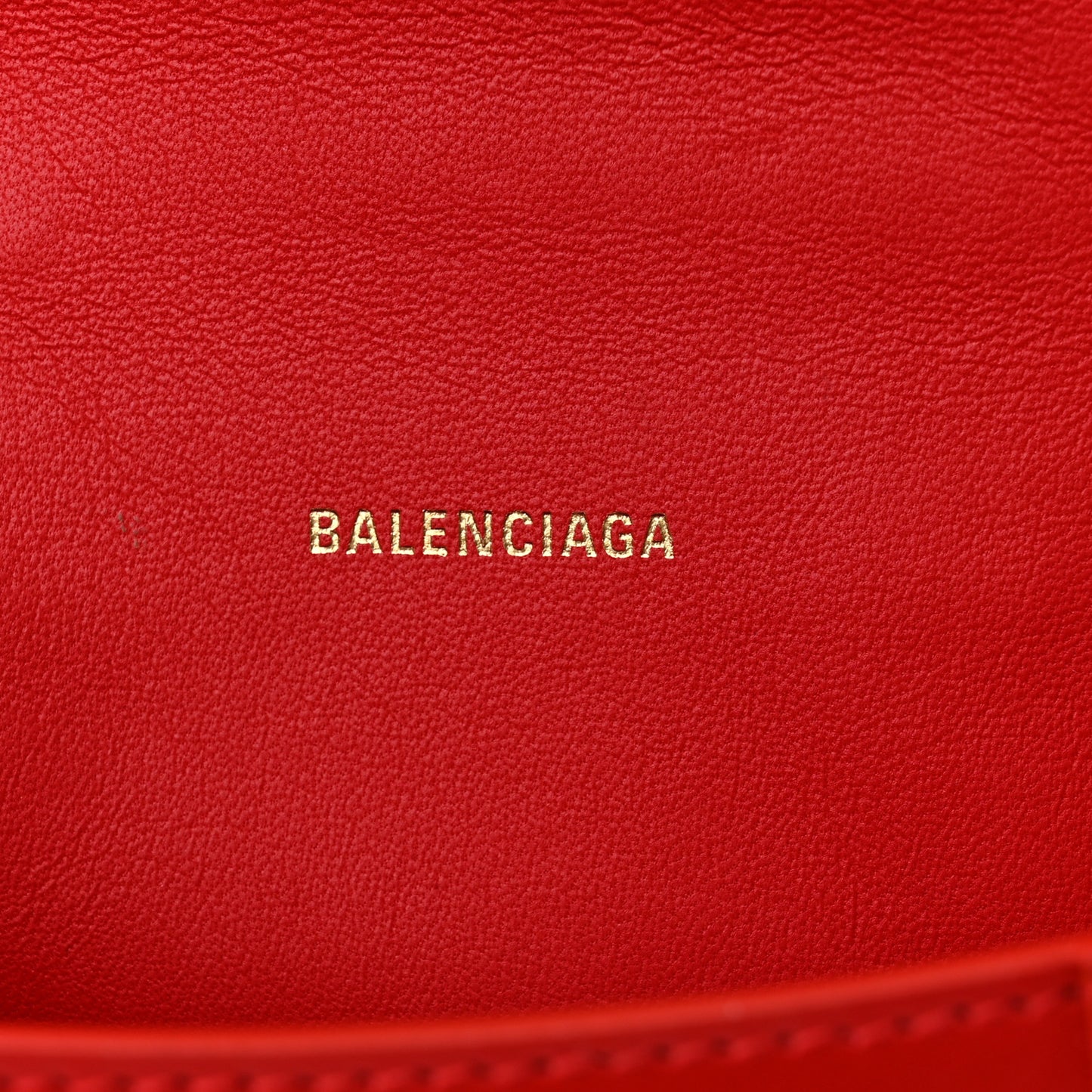 Shiny Box Calfskin Hourglass Top Handle Bag XS Bright Red