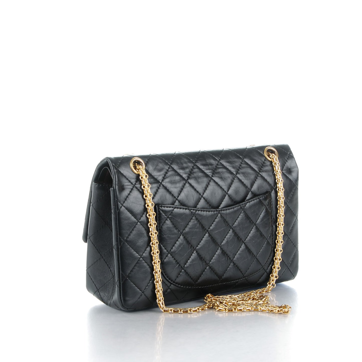 Aged Calfskin Quilted 2.55 Reissue 226 Flap Black