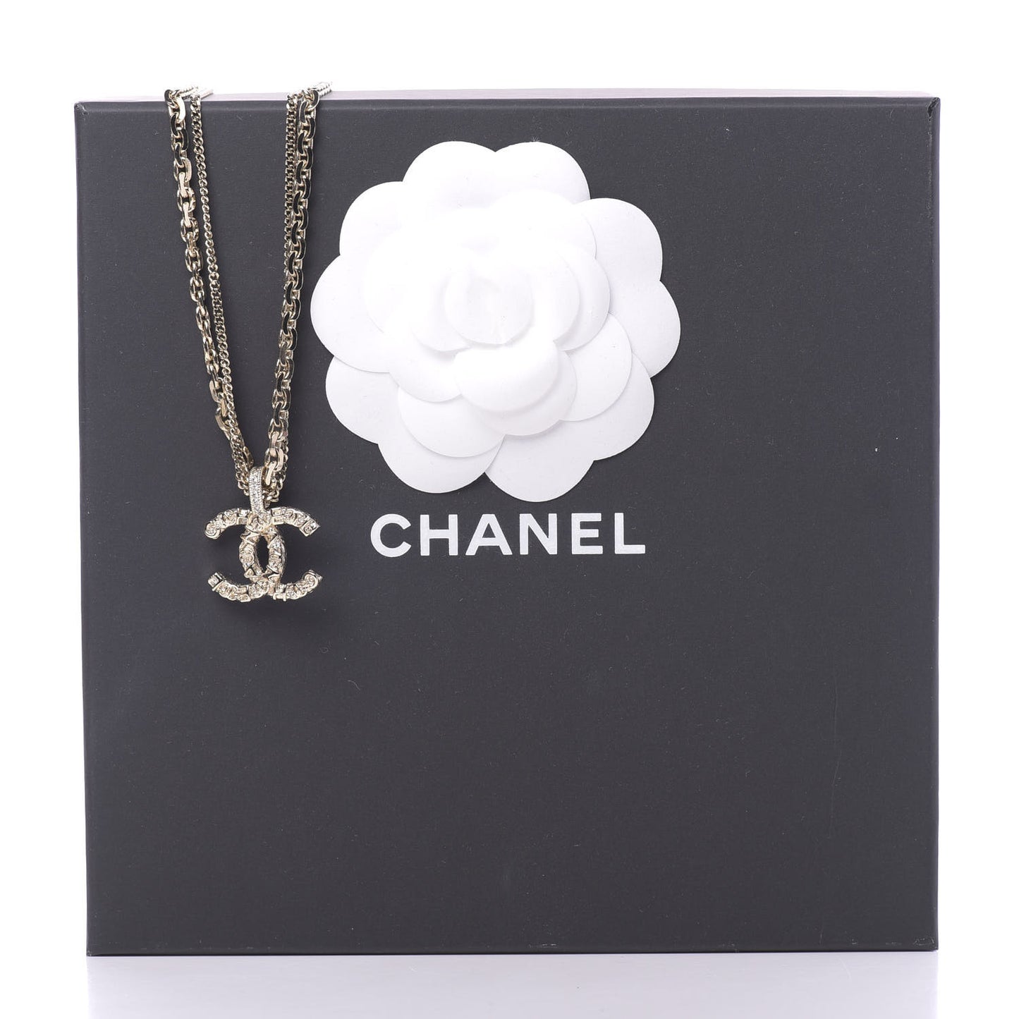 Crystal CC Multi Strand Chain Necklace Gold