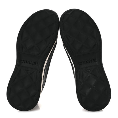 Chanel Velvet Calfskin Mixed Fibers CC Sneakers 38.5 Black 7 of 15