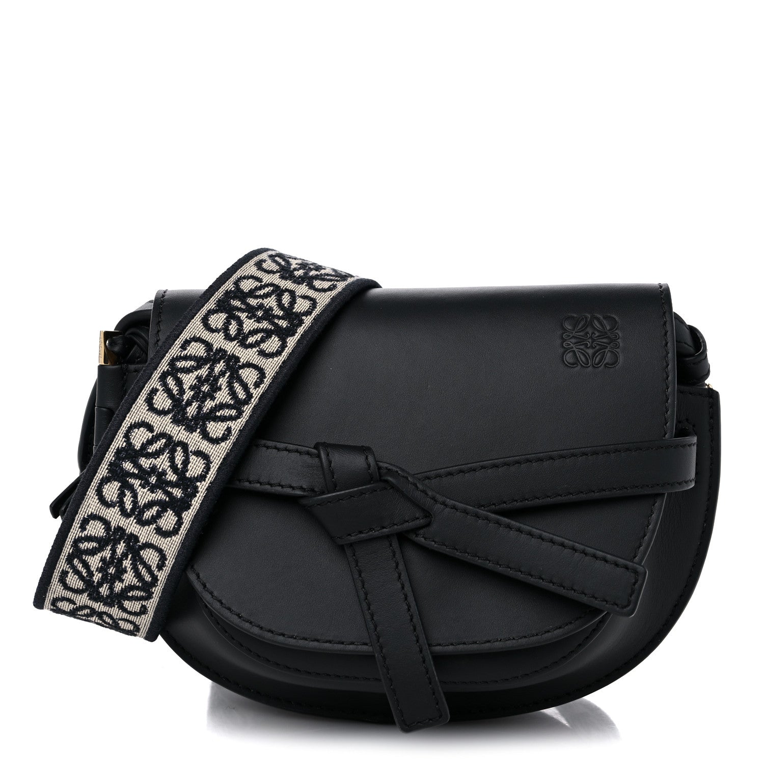 Loewe Calfskin Jacquard Mini Gate Dual Bag Black 1 of 8