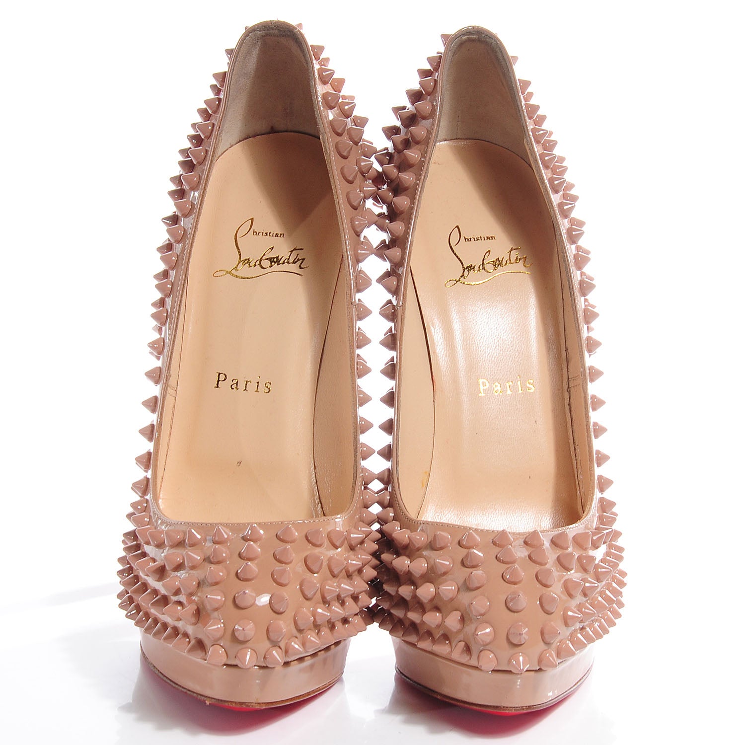 Christian Louboutin Patent Alti Spikes 140 Pumps 38.5 Nude 2 of 6