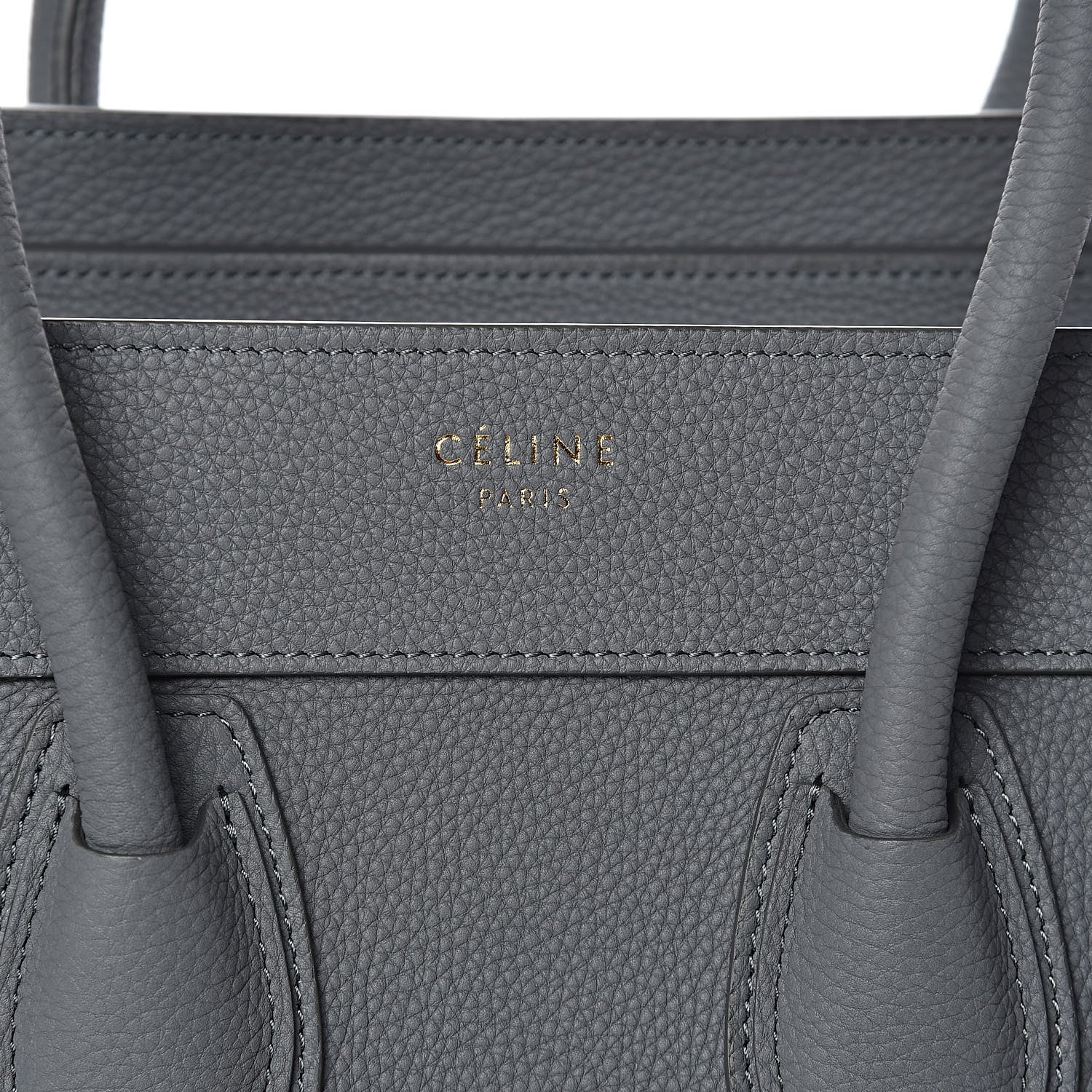 Celine Baby Drummed Calfskin Micro Luggage Kohl 10 of 10