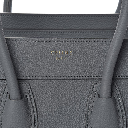 Celine Baby Drummed Calfskin Micro Luggage Kohl 10 of 10