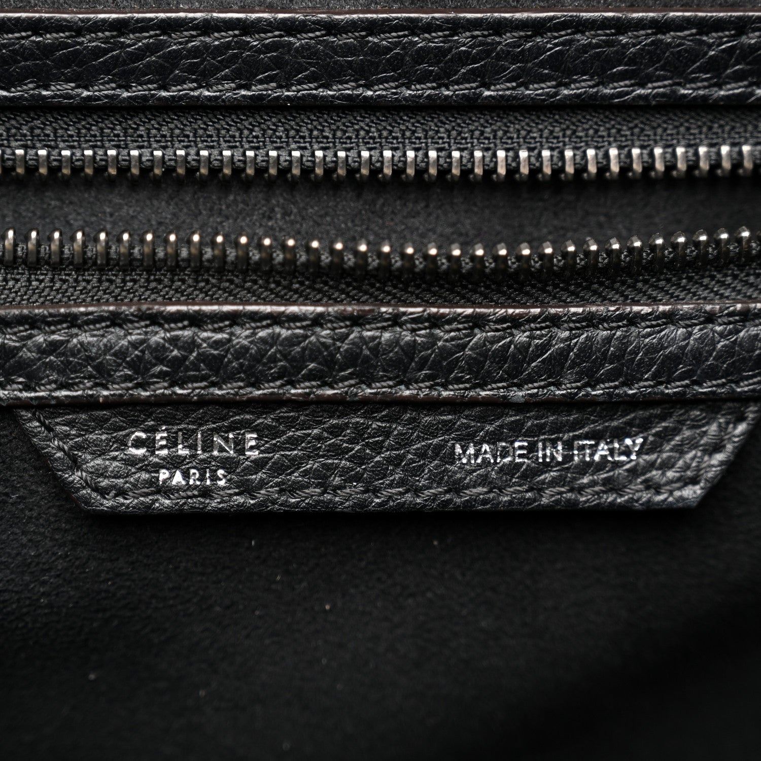 Celine Drummed Calfskin Mini Luggage Black 6 of 13
