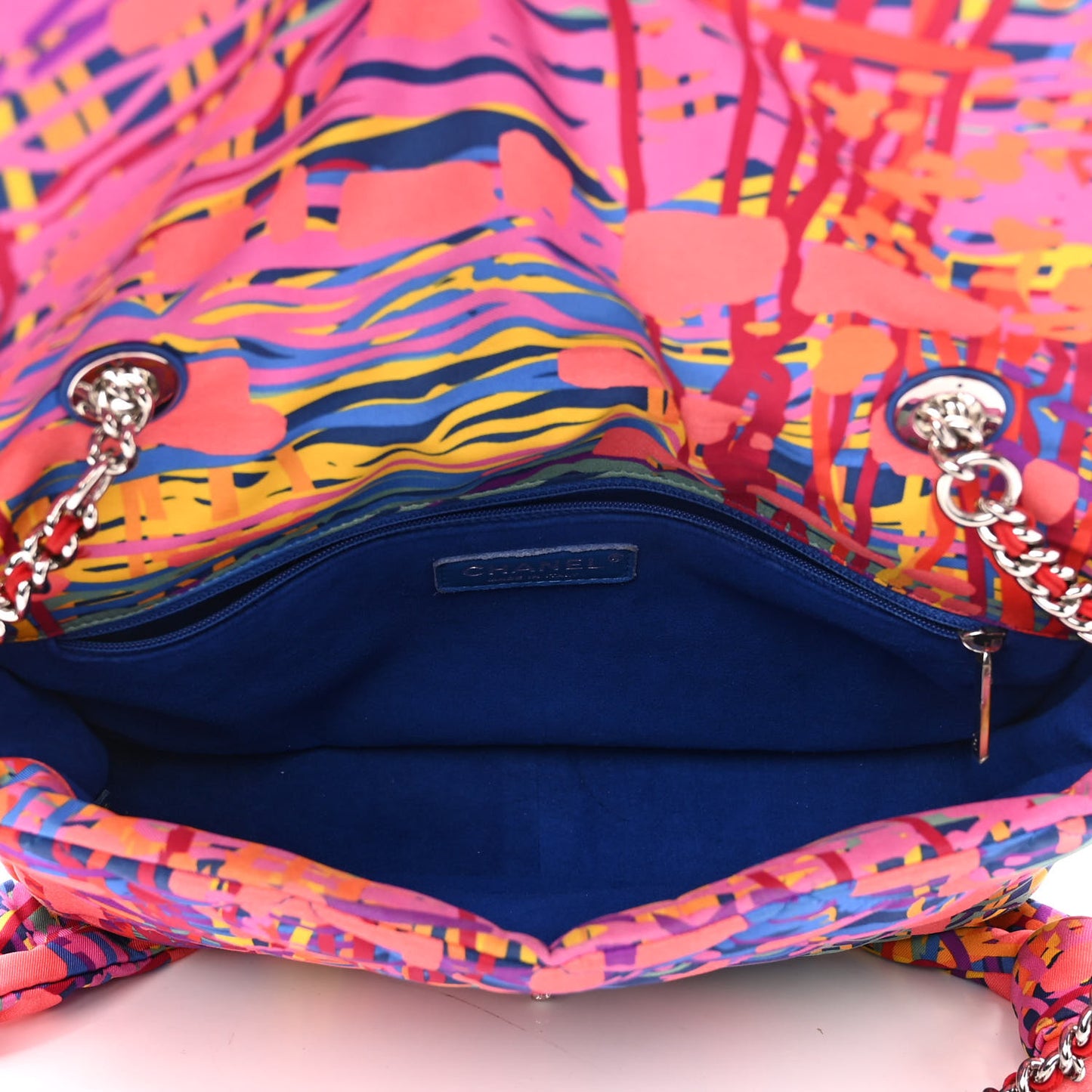 Foulard Fabric Quilted Printed Flap Pink